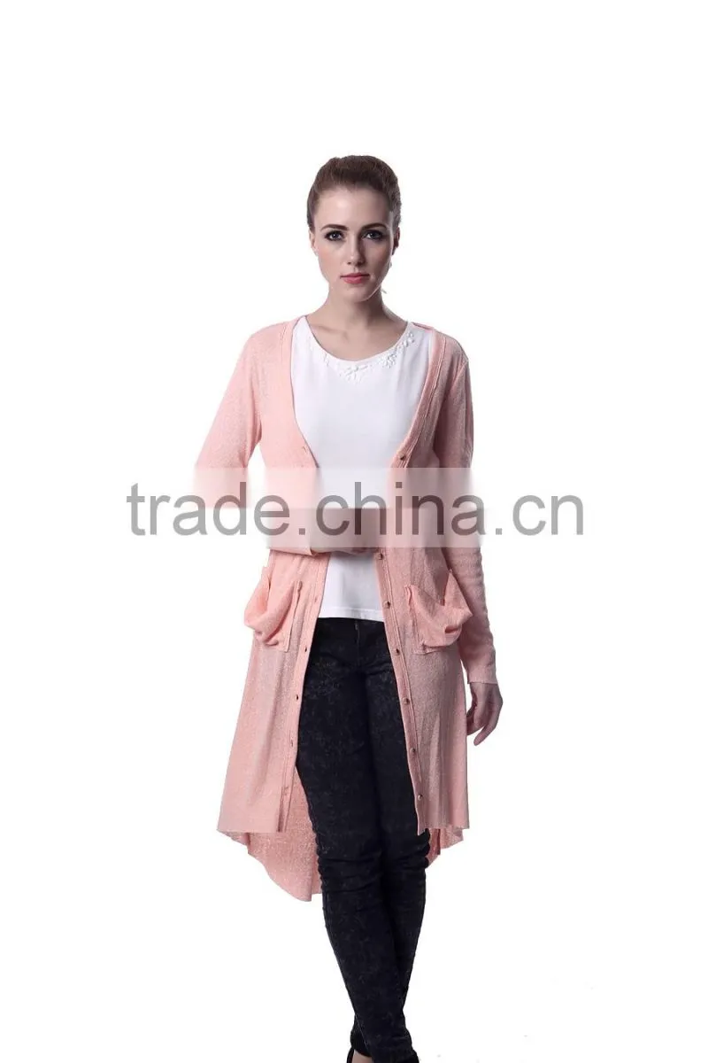 Ladies extra long cardigan handmade knitting sweaters