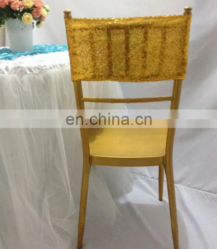 Hot Sale Luxury Fashion Golden Sequin Gold Chair Sashes