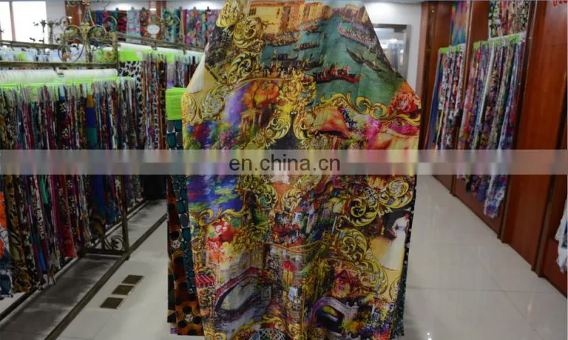 2014 European design digital printing silk fabric for dress