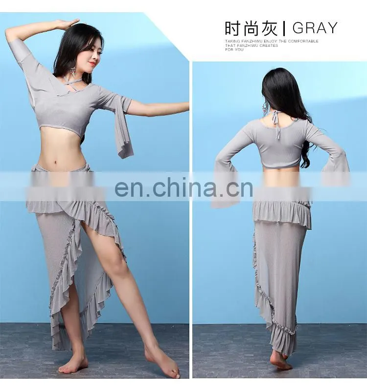 T-5199 Sexy elegant lady performance belly dance top and belt wear set