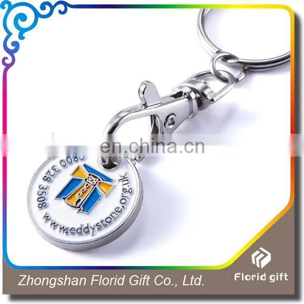 shopping cart coin holder keyring /shopping trolley coin keychain