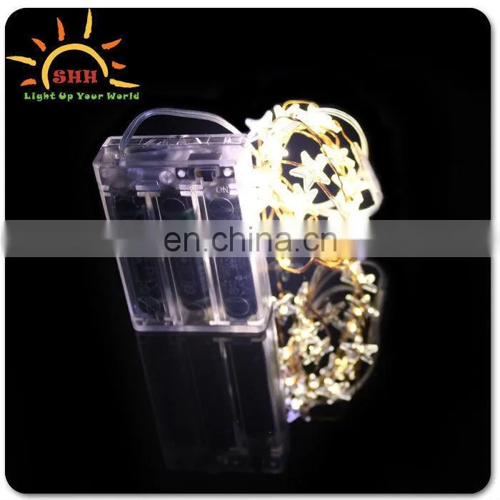 Snowflake battery operated light up led string lights with different shape