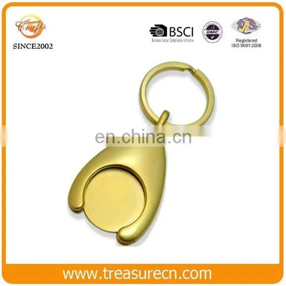 Custom Logo Printing Enamel With Metal Trolley Coin Keychain
