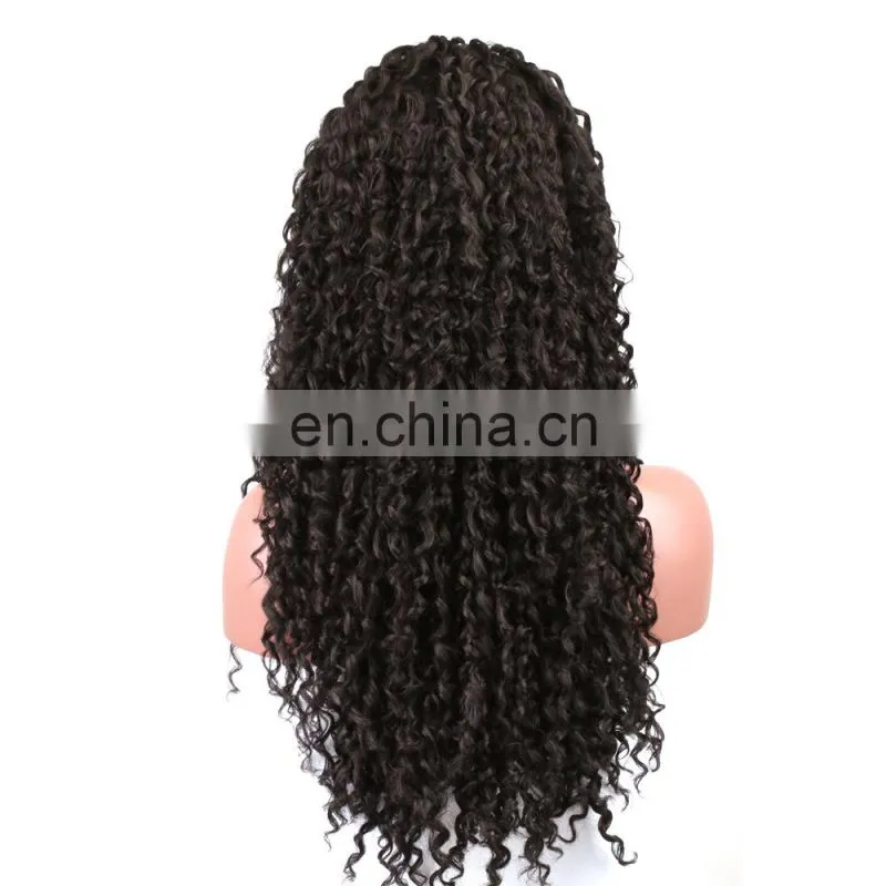 Brazilian virgin hair preplucked deep wave full lace human hair wig