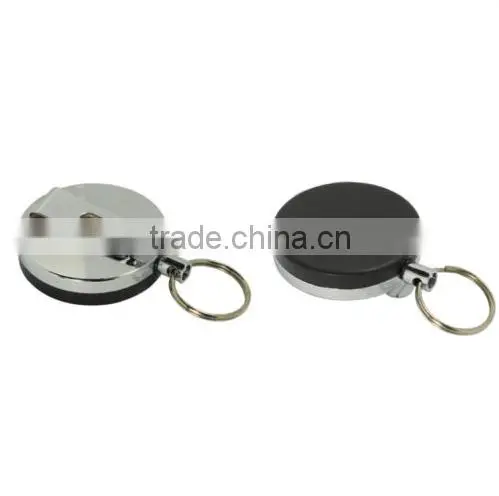 Gift Idea 2" Pull Reel Key Chain Keychain w 38" Retractable Cable Cord US SELLER