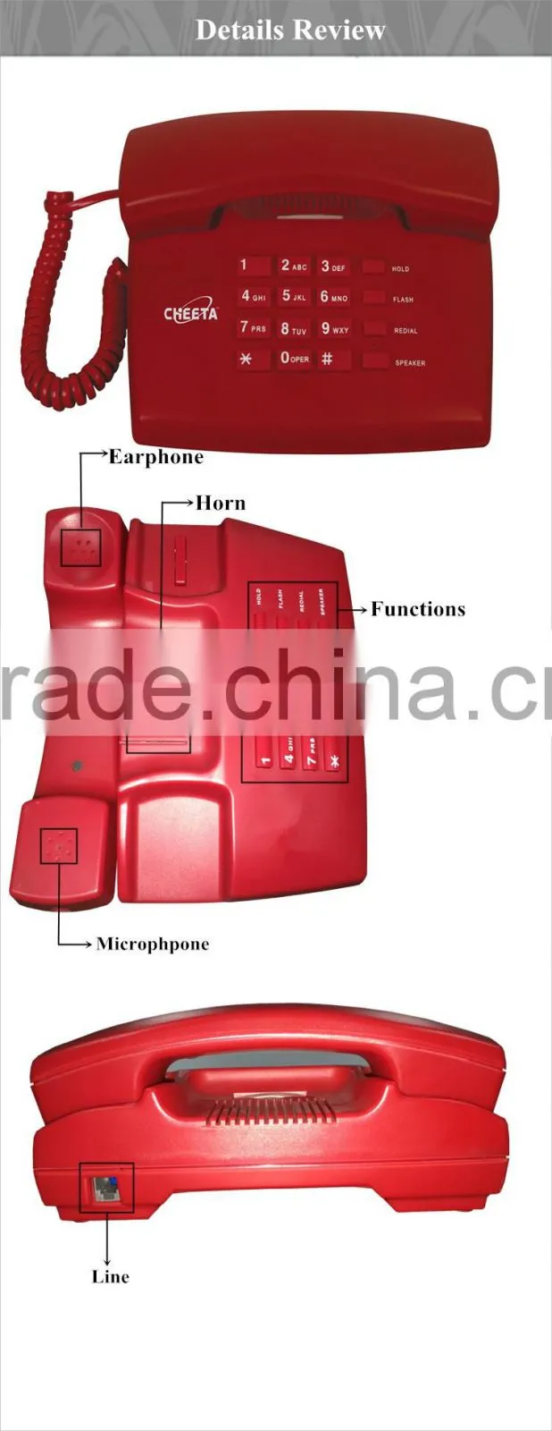 Good Touch Feeling Phone Basic Button Telephone Set With Seamless Connection