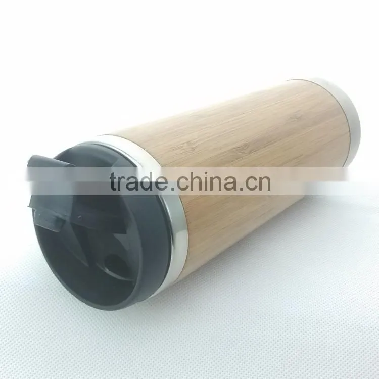 Mlife hot sell on Alibaba banboo outer and stainless steel inner water bottle