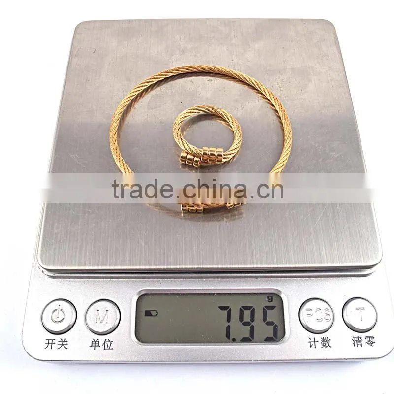 jewelry wholesale china rings wire bangle bracelet stainless steel set jewelry