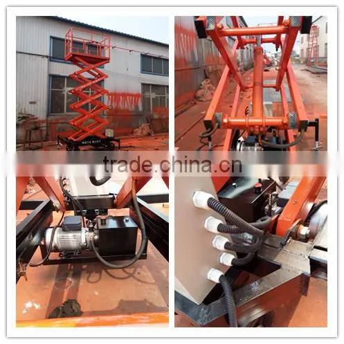 movable scissor lift platform/mobile hydraulic lift table/scissor hydraulic lift platform QYCY0.3-9