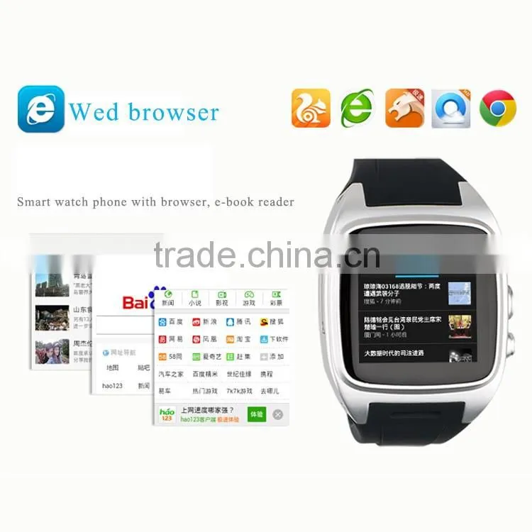 Leather band WIFI GPS 3G loud speaker Android watch phone
