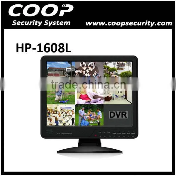 H.264 Standalone Security DVR Recorder 8CH LCD DVR COMBO 15" 8CH DVR With LCD
