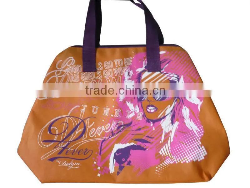 420D polyester girls fashion tote bag, full print bag for women