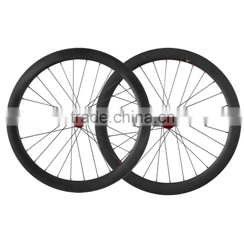 2016 best quality 700c50mm clincher Road Disc wheelset China carbon disc wheels