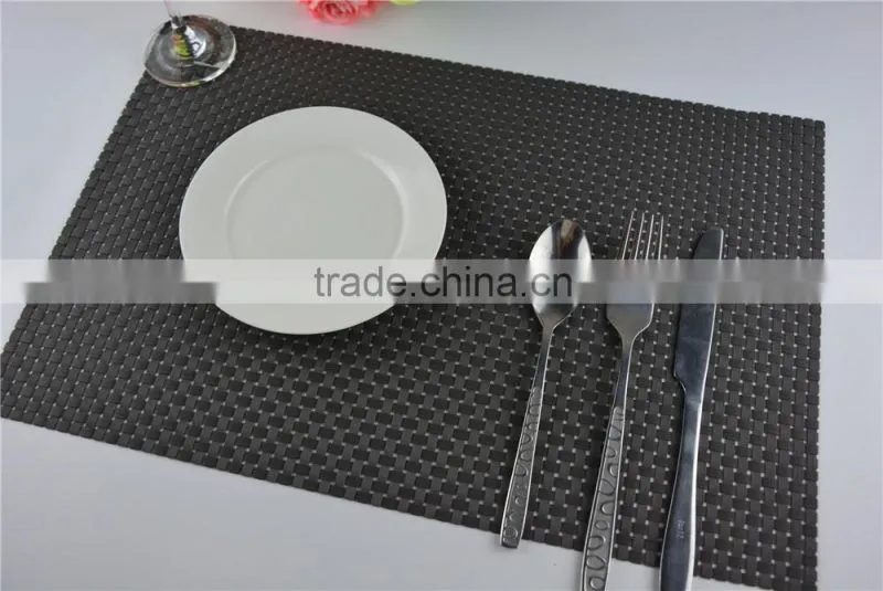 High quality PVC placemat pure color8*8 dark grey 45*30cm 110g table decoration