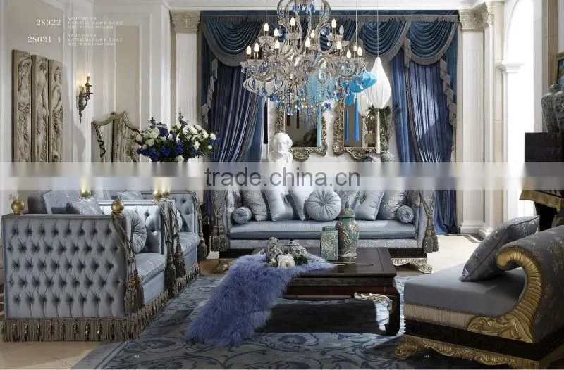 Foshan Luxury Antique European Style Furniture Living Room Solid Wood Hand Carved Sofa Design Furniture Sets