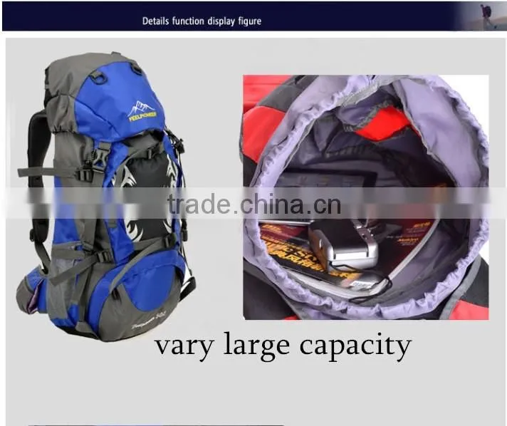 popular Outdoor Camping durable hiking drawstring backpack 65L