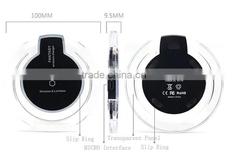 2016 New Product Qi Wireless Charger wireless charging pad for Samsung Galaxy S6 / S6 Edge