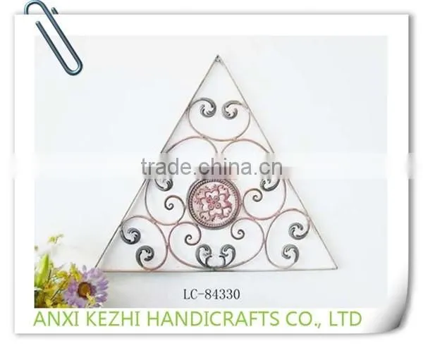 LC-84330 Vintage home hanging metal triangle wrought iron wall decor