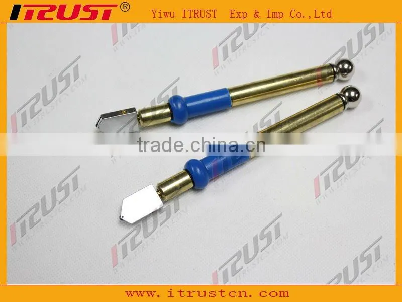 glass cutter with tungsten carbide scribing wheel tip and alloy handle