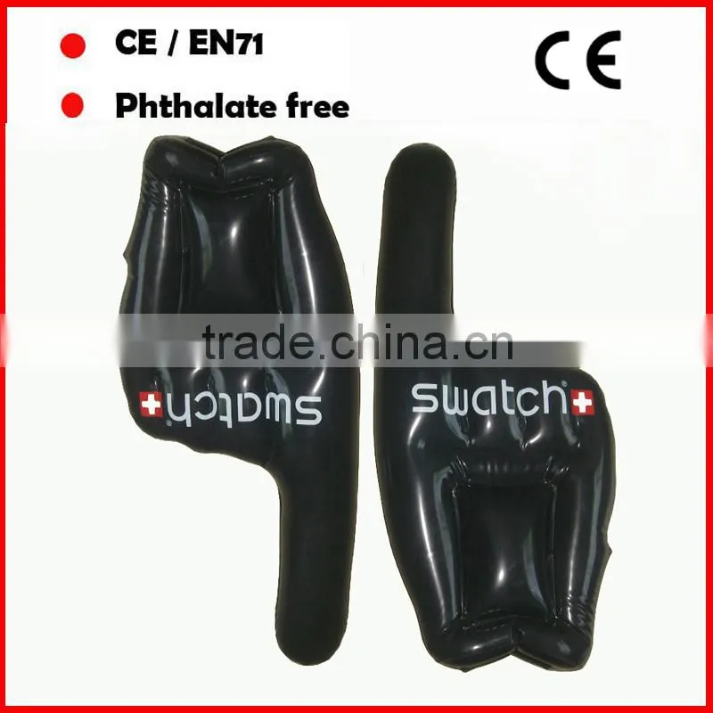 The black PVC LOGO can be customized inflatable hand