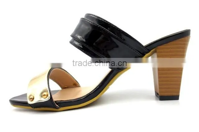 new fashion middle heel slipper lady party sandals slipper