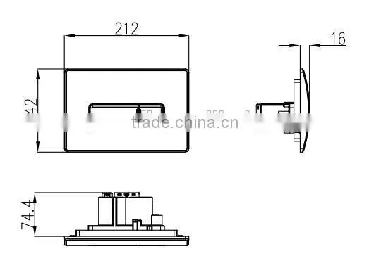 Pneumatic dual flushing ABS white toilet push button for concealed in wall cistern