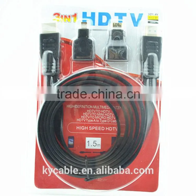 Factory price hdmi component to mini micro hdmi displayport supported 1080p 3d