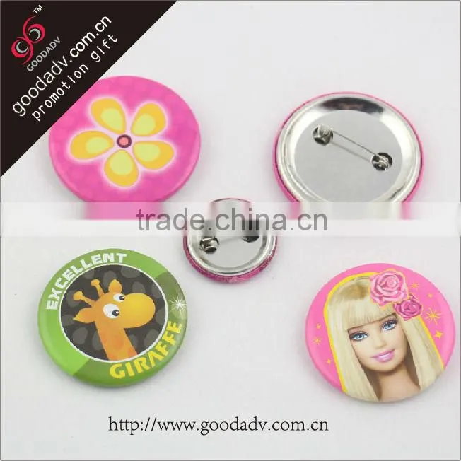tin pin button badge / tin cloth badge / safety pin tin button badge