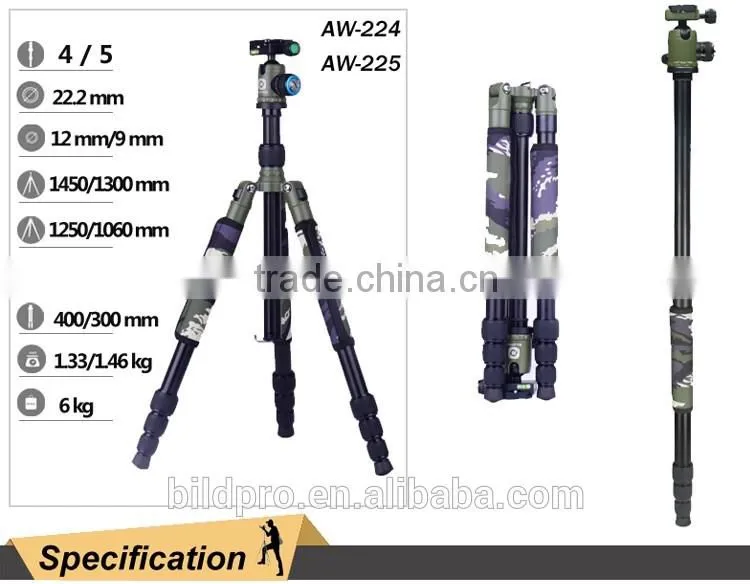 BILDPRO Tourism Tripod Camera Stand Professional Video Photography Stand