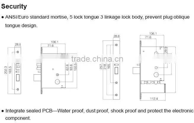 2015 Economic Durable Chain Hotel electronic lock system