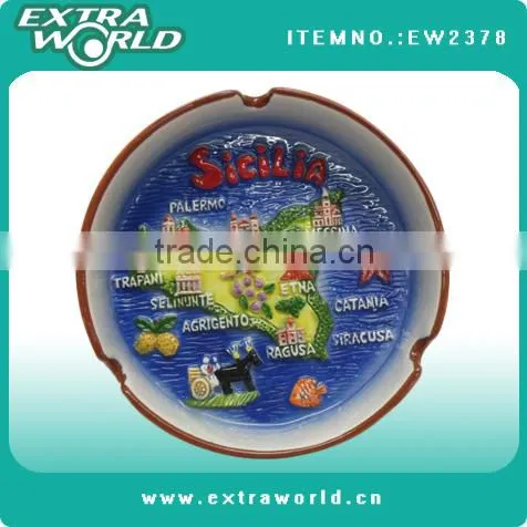 handpainting souvenir polyresin ashtray