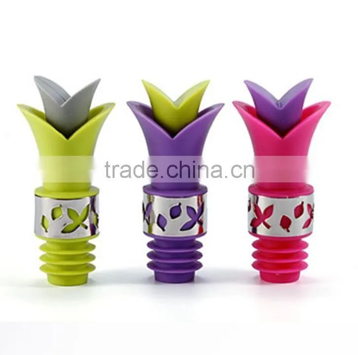 wholesales cheaper logo design silicone wine stopper