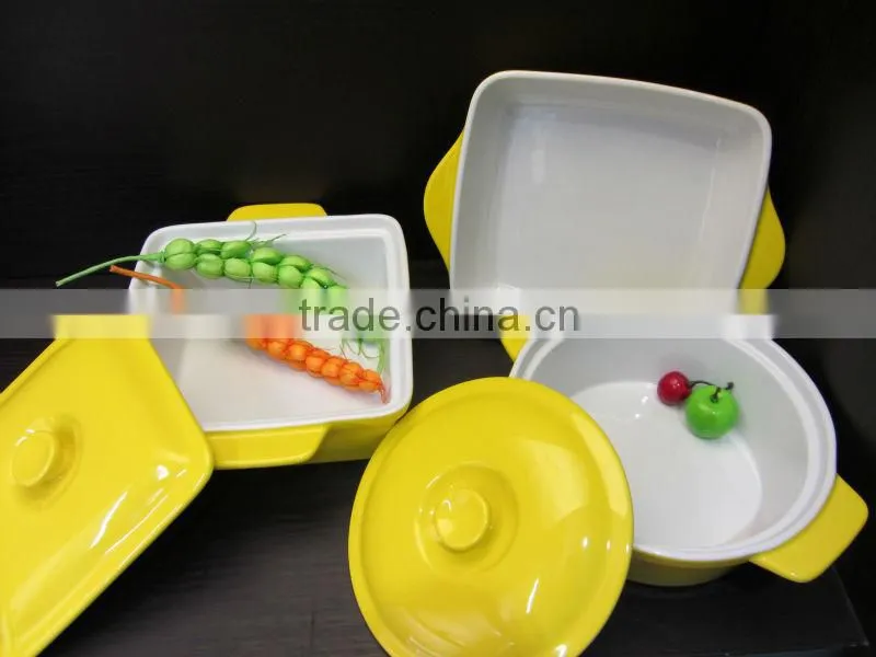 ceramic citron yellow bakeware set