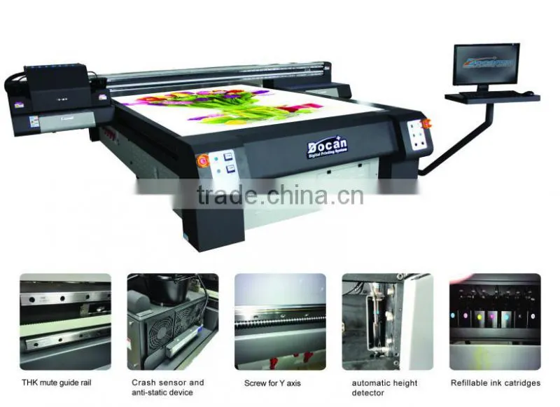 Docan Flatbed Printer at1440dpi, UV inkjet glass printer