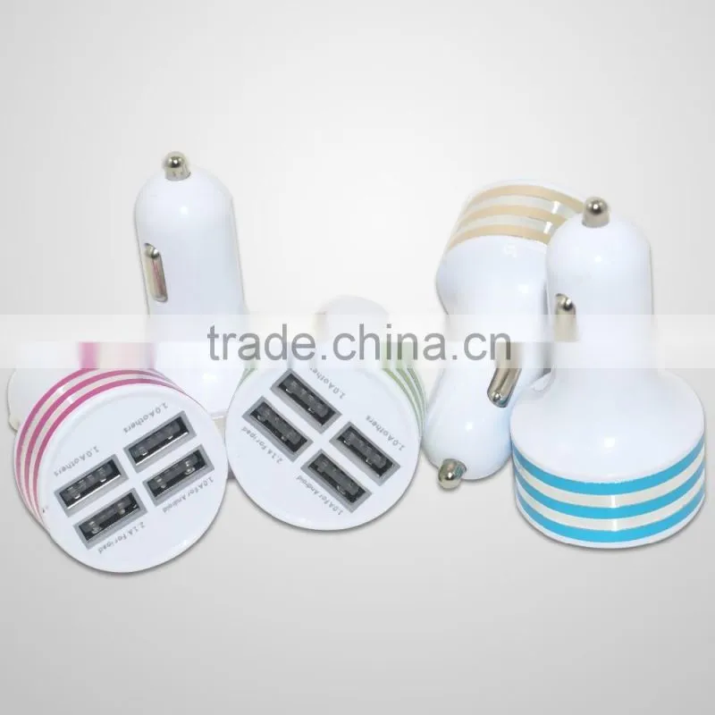 2016 the Newest Car Universal 12V 5.1A 4Ports USB Car Charger For Smartphone Tablet iPad
