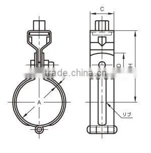 A10140 AKAGI pipe holder od electrolitic xinc-coates steel sheets
