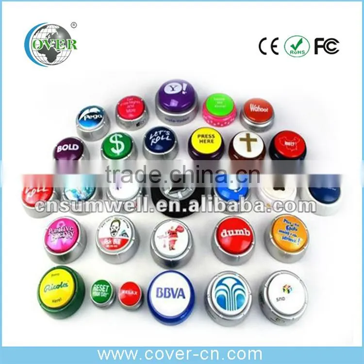 Factory Price& Programmable LED Light Sound Button/ USB Easy Push Button For Gifts
