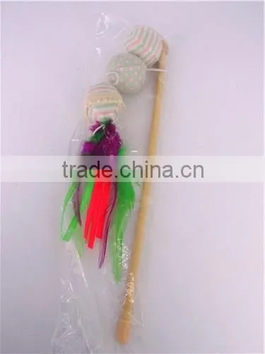 cotton ball nature cat swing toys with sticker toy wholesale cat toys