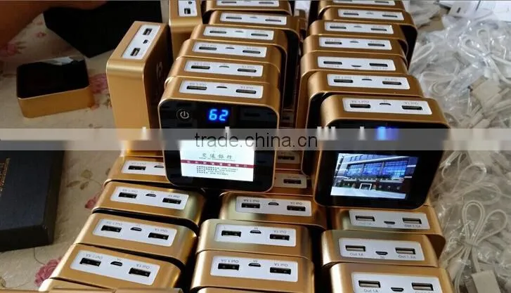 High end promotion gift powerbank usb charger with 40 pages auto sliding LED advertising poster, custom logo available