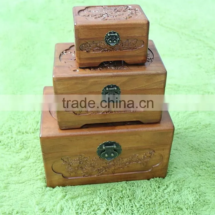 Antique storage jewelry case carved wooded storage jewelry box