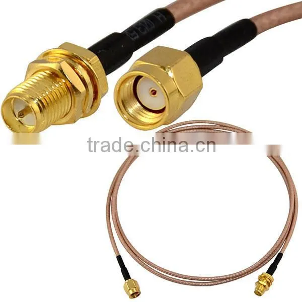 RP SMA Male to Female Pigtail WLAN Telecom RF Antenna RG316 Coaxial Cable 30cm