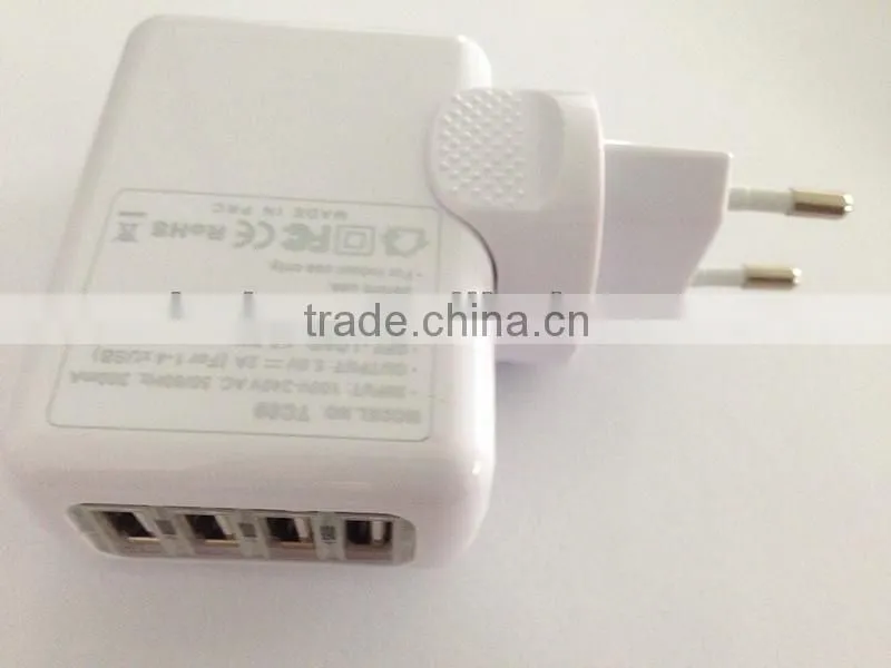 Universal USB travel power adapter charger 4 port AC /DC Switching power adapter for Smartphone , Android phones