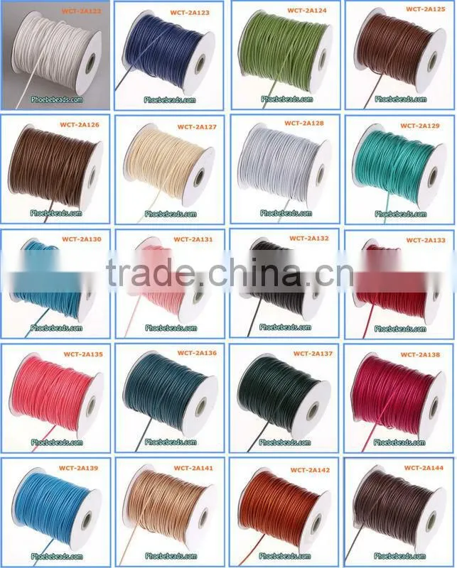 Wholesale 5mm Fluorescent White Waxed Leather Cords For Jewelry DIY 100 Metres/ Bundle PULC-F504