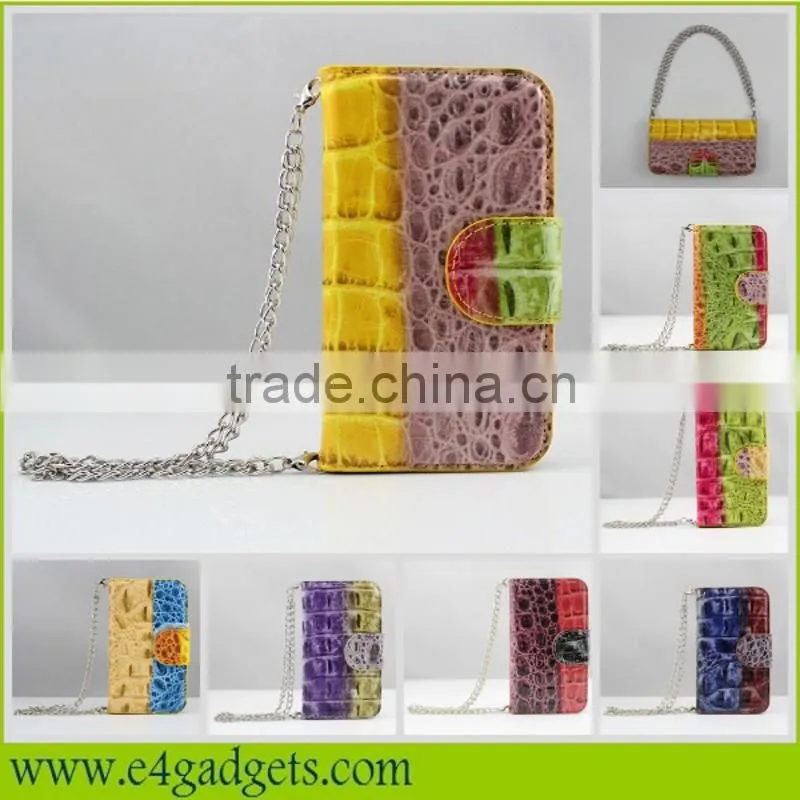 2014 New products colorful Crocodile PU handbag phone case for iphone 5S,for Apple iphone 5S handbag case China manufacturer