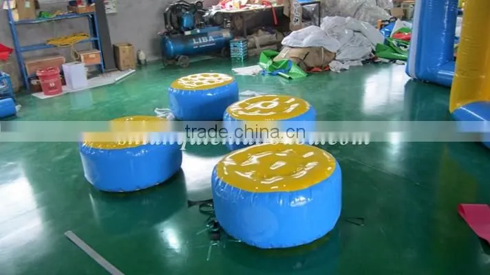 Gaint Outdoor inflatable floating obstacle with frame pool
