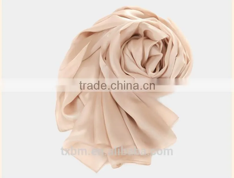 pure color silk scarf/hijab/tudung/plain pure silk scarves
