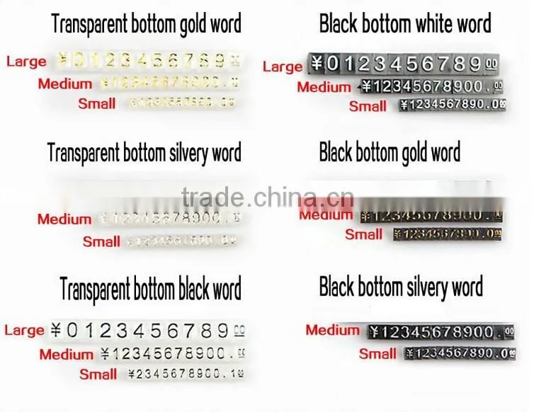 Plastic price tag display for Jewelry shop