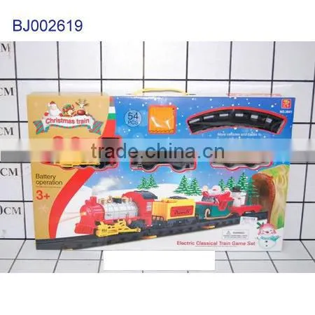 Funny Christmas toys for kids small pull toy milu deer cart with Santa