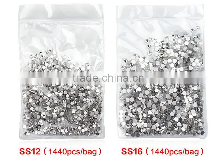 1440pcs SS3 to SS40 Clear Crystal Stone flatback Nail Art Rhinestone