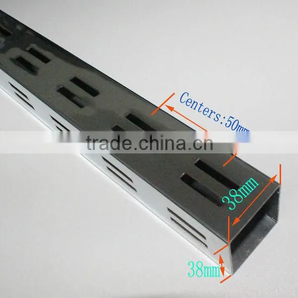 38*38mm Double holes metal slot tube
